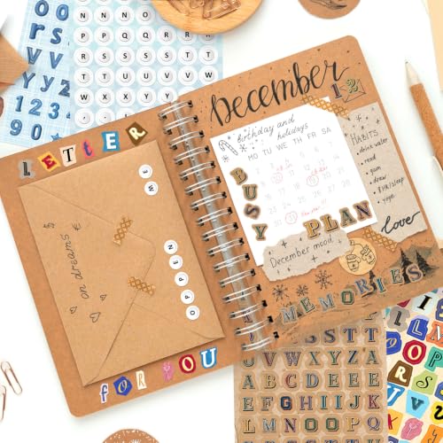 Image of 2400PCS+ Multicolor Magazine Letter Stickers Book for Scrapbook Album, 32Sheets Vintage Ransom Alphabet Stickers for Journaling, Scrapbook Supplies, Notebook, DIY Crafts, Party Favors