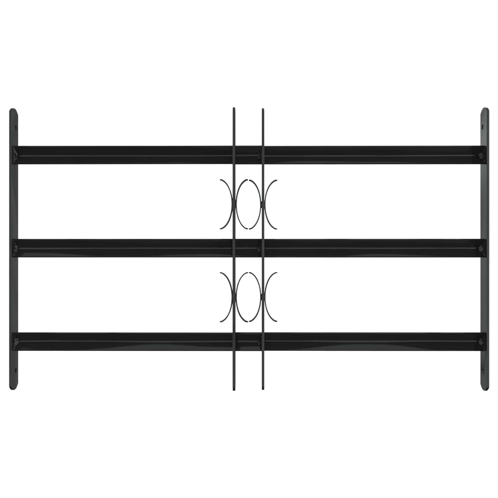 Fenstergitter, Fenstergitter, Einbruchschutz, Schwarz, 75,5 x 45 cm, pulverbeschichteter Stahl