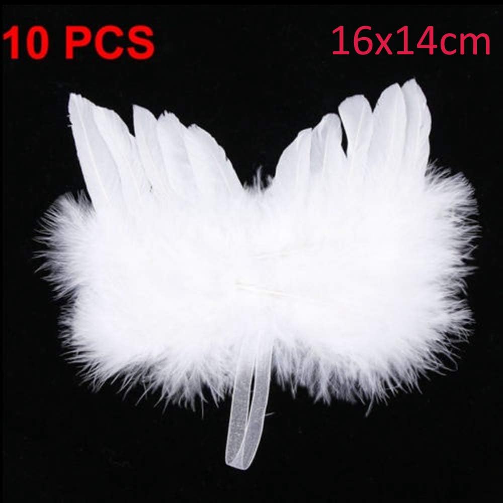 10Pcs White Vintage Feather Wing Christmas Tree Ornament Dangle Drop Chic Angel Christmas Tree Decoration Hanging Ornament Home/Party/Wedding Ornaments : Home & Kitchen