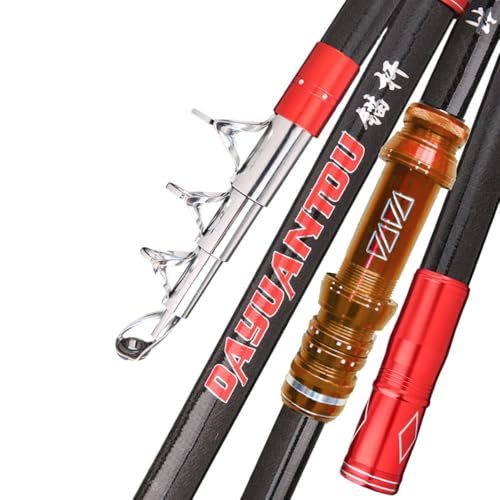 9-15Ft Telescopic Fishing Rod Carbon Big Game Portable Heavy Spinning Fishing Pole for Boat Saltwater Freshwater Surfcasting Baitcasting Rod Long Distance Throwing Fishing Rod (3.6M/12Ft)