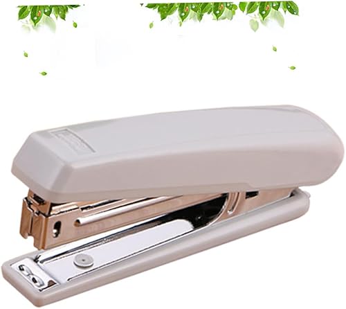 NUOBESTY Grapadora de metal para el hogar, oficina, uso escolar, color aleatorio, grapado suave sin grapas, suministros esenciales de papelería