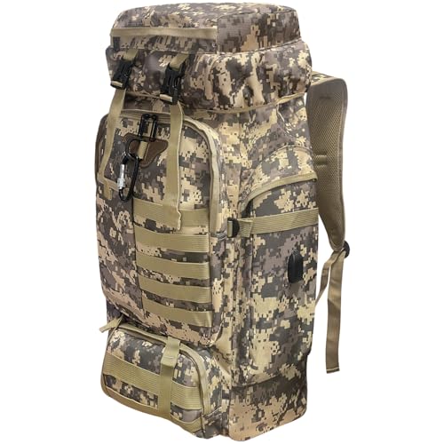Ogetok Mochila de senderismo de 80 l, mochila de supervivencia grande para hombre, mochila táctica impermeable para hombre y mujer, mochila militar Molle ligera para viajes al aire libre, la ciudad