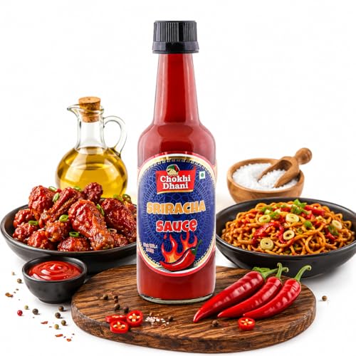 Image of Chokhi Dhani Original Sriracha Hot Chilli Dip 240g | Spicy Red Chilli Garlic Condiment | Perfect for Noodles, Momos, Wings & Burgers | Ready-to-Use Asian Hot Spread | No Artificial Colours