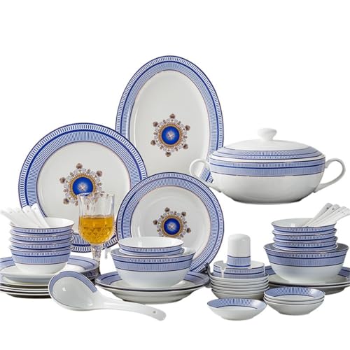 DYHWAC Vajilla de cerámica, tazones, Platos, Platos, Juego de vajilla de Porcelana for el hogar