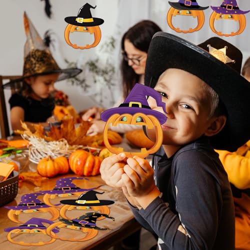 Image of gisgfim 80Pcs Halloween Cutouts Witch Party Decorations Bulletin Board Pumpkins Witch Hat Paper Cut-Outs Classroom Decor for Fall Boy Girl DIY Craft Photo Wall Kindergarten Preschool Favor Supply