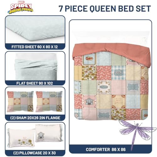 Image of Gilmore Girls Queen Comforter Set 7 Piece Soft Bedding for Girls, Multi | Bed in a Bag, Comforter Sheets Shams Pillowcases, Official Product, Soft Microfiber, Machine Washable, Girls Gift