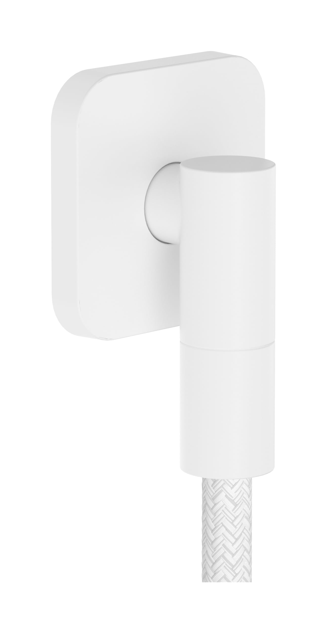 hansgrohe FixFit Fine Q - przyłącze węża prysznicowego, uniwersalne przyłącze ścienne z zaworem zwrotnym, łuk przyłączeniowy do ściany, matowa biel, 28884700