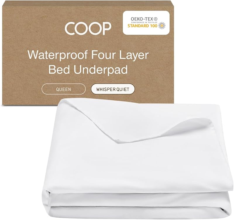 Waterproof Four Layer Bed Underpad for Incontinence, Queen, Washable Mattress Pad, Reusable Waterproof Mattress Cover, Bed Pads for Adults, Seniors, Children, Pets, Queen (60x39.5)