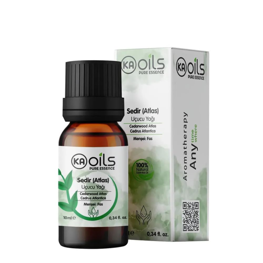 KAOils Sedir Ağacı Uçucu Yağı 10 ml | Cedarwood Atlas Essential Oil | Odunsu Kokusu ile…
