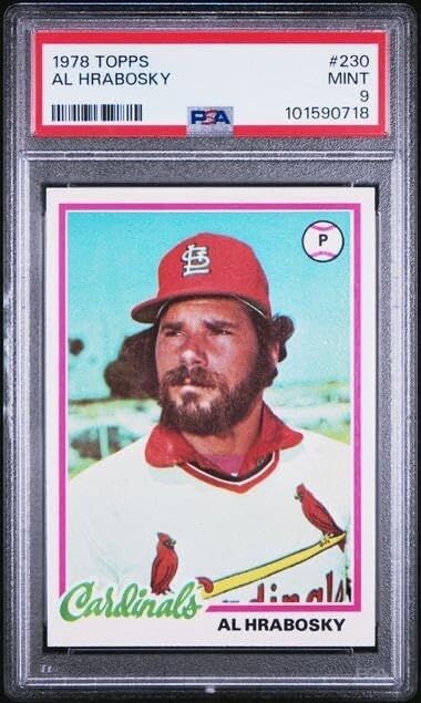 Al Hrabosky 1978 Topps Baseball Card #230 Psa 9 Mint Graded Cardinals - Baseball Slabbed Rookie Cards