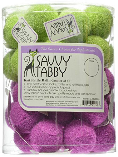 SAVVY TABBY US4660 45 45-Piece ST Knit Rattle Ball Canister