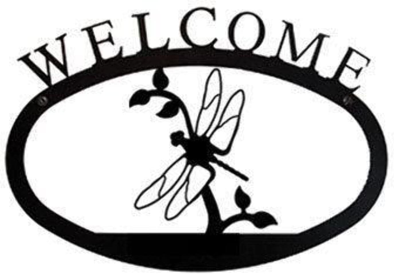 Village Wrought Iron Dragonfly Welcome Home Sign Large