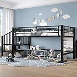 lit demi mezzanine 1 place 【Échelle avec tiroirs de rangement intégrés】cette structure d’accès au lit intègre des tiroirs pratiques pour ranger jouets, vêtements ou literie. Un design malin qui optimise l’espace au sol.