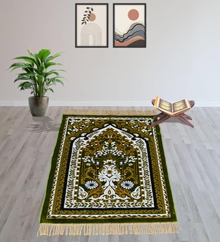 Image of Janamaz Prayer Mat - Turkey Soft Velvet Namaz Mat | Premium Aasan for Daily Salah, Janimaz Namaz, Comfortable & Durable Prayer Mat | 44x27 Inch, (02)