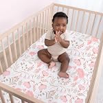The Peanutshell 4-Pack Fitted Crib Sheet Set - Super Soft & Breathable Baby Girl Crib Sheets, Nursery Decor, Fit for Standard Mattress Cover- Whimsical Floral