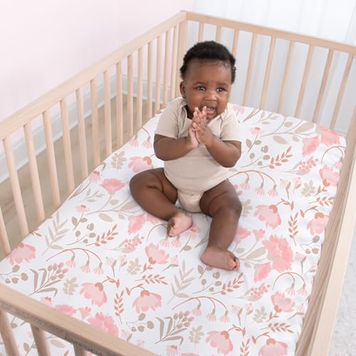Image of The Peanutshell 8-Pack Fitted Crib Sheet Set - Super Soft & Breathable Baby Girl Crib Sheets, Nursery Decor, Fit for Standard Mattress Cover- Whimsical Floral