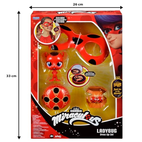 BANDAI - Miraculous Ladybug - Verwandlungsset - Ladybug-Kostüm - Box JoJo Maske Tikki-Ohrringe Kwami - Miraculous Kostüm und Zubehör - Spielzeug für Kinder ab 4 Jahren - P50601