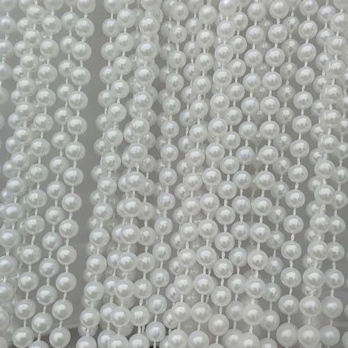 Okllen 60 Pack Faux Long Pearl Necklace for Women, Fake Pearl Necklace Bulk, 1920s White Faux Pearl Beaded Strand Necklace for Costume Party Jewelry Wedding Bridal Shower Tea Party Birthday Decor