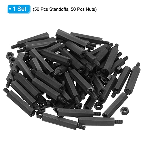 PATIKIL M3 Nylon Hex Standoff Screws Nuts, 1Set/100Pack PCB Male Female Threaded Kit for Motherboards Computer Cases - Image 3