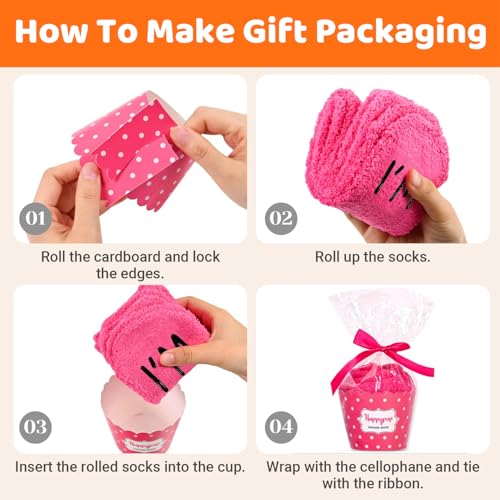 HAPPYPOP 70 Year Old Birthday Gifts for Women - 61 62 63 64 66 67 68 Birthday Gifts Socks In Pink4