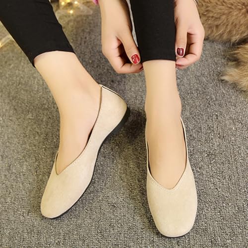 Women Square Toe Ballet Flat Dolly Shoes2