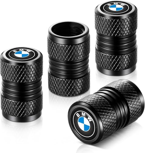 Tire Valve Stem Caps Compatible with BMW Series Stem Cap Universal Car Air Cover Car Accessories for Cars SUV Truck Motorcycles 4pcs Black