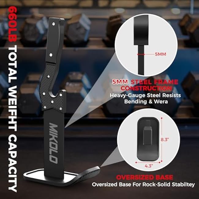 Deadlift Jack Barbell Jack Unload 660LB Barbell Stand with No-Slip Handle for Loading & Unloading Weight Plates for Deadlift Exercise, Weight Training