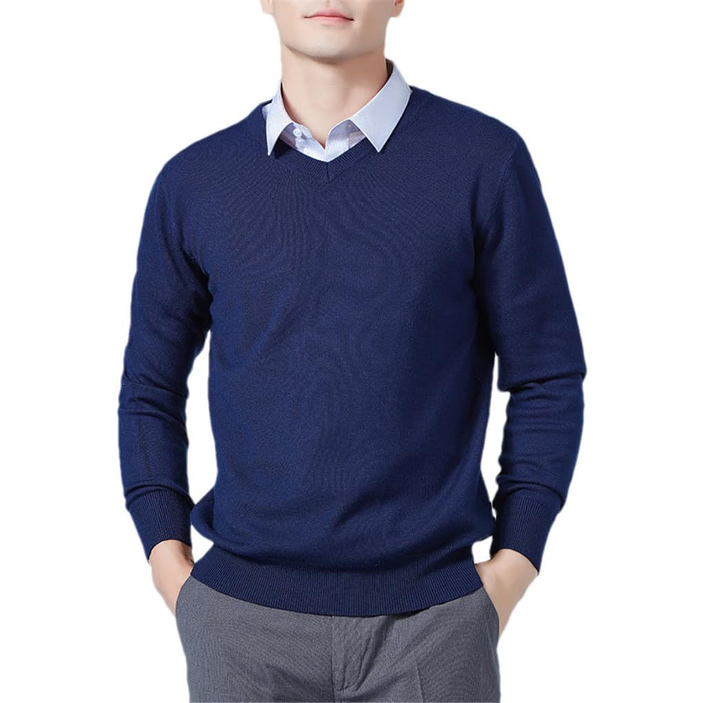 Suvoiier Maglioni da Uomo in Misto Cashmere Maglioni con Scollo A V in Maglia Maglioni per Maglieria in Lana Maschile