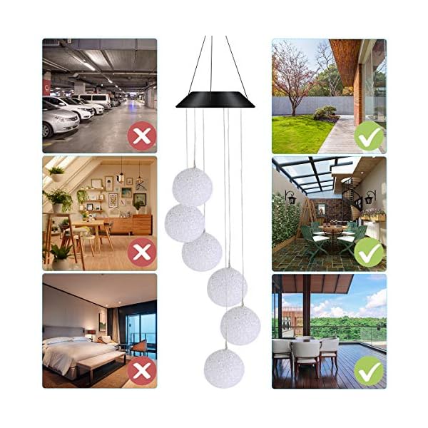 iFCOW Solarbetriebener geführter wasserdichter Ball/Kolibri des Windglockenspiels der geführten Windglockenspiel für… – Bild 8