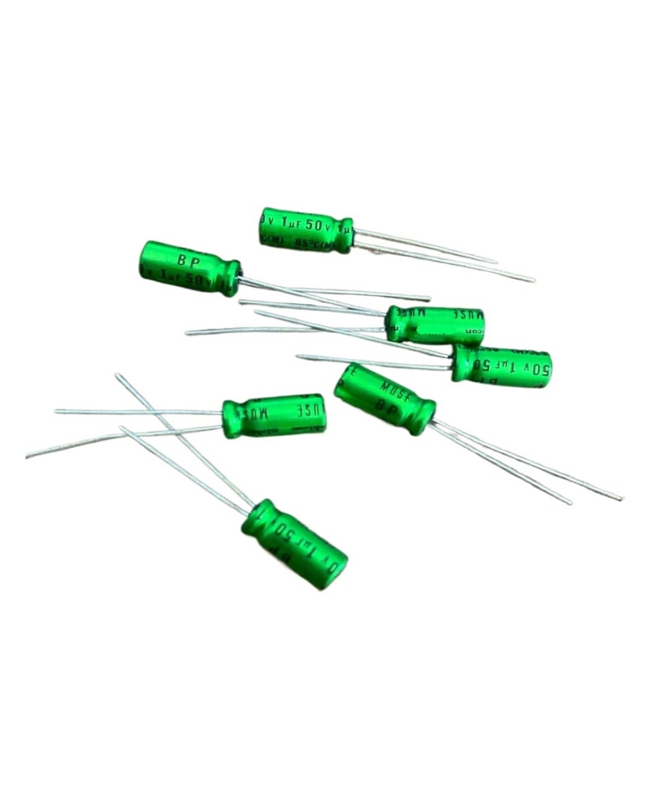 LEOTNNDQ 1PCS 1UF 50V 50V1UF 5 * 11 electroless copper foot audio electrolytic capacitor