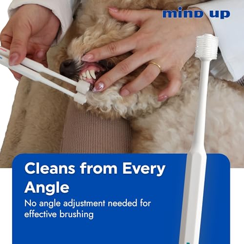 Image of MIND UP og Toothbrush with Slim Cylinder Head, Pet Toothbrush for Small & Toy Breed Dogs, Gentle Brushing for Everyday Dog Dental Care, Made in Japan, 2 Count