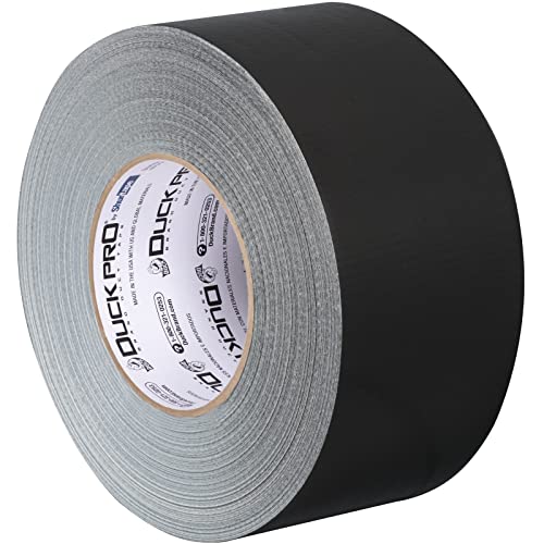 Image of Duck Pro by Shurtape Professional Grade, Industrial Colored Cloth Duct Tape for Industrial Color-Coding, HVAC and Automotive, 72mm x 60yd, 10.0 mil, Black, 1 Roll (105479)
