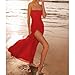 Women Tube Top Dress Tiger Stripe Mesh Patchwork Maxi Dress Strapless Sexy High Slit Long Dresses Beach Vacation (Red,S)