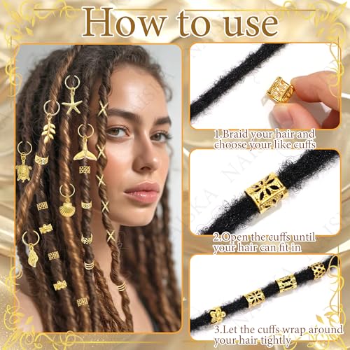 Juego 249 Piezas Joyas Doradas para Trenzas y Pinzas miniatura 5