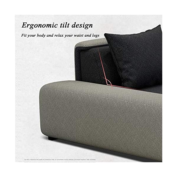 WSN Corner Sofa, L-Shaped Sof Upgrade Garden Furniture Corner Sofa Conservatory Modular Rattan Corner Sofa Set with Furniture Fitting Cover - Image 4