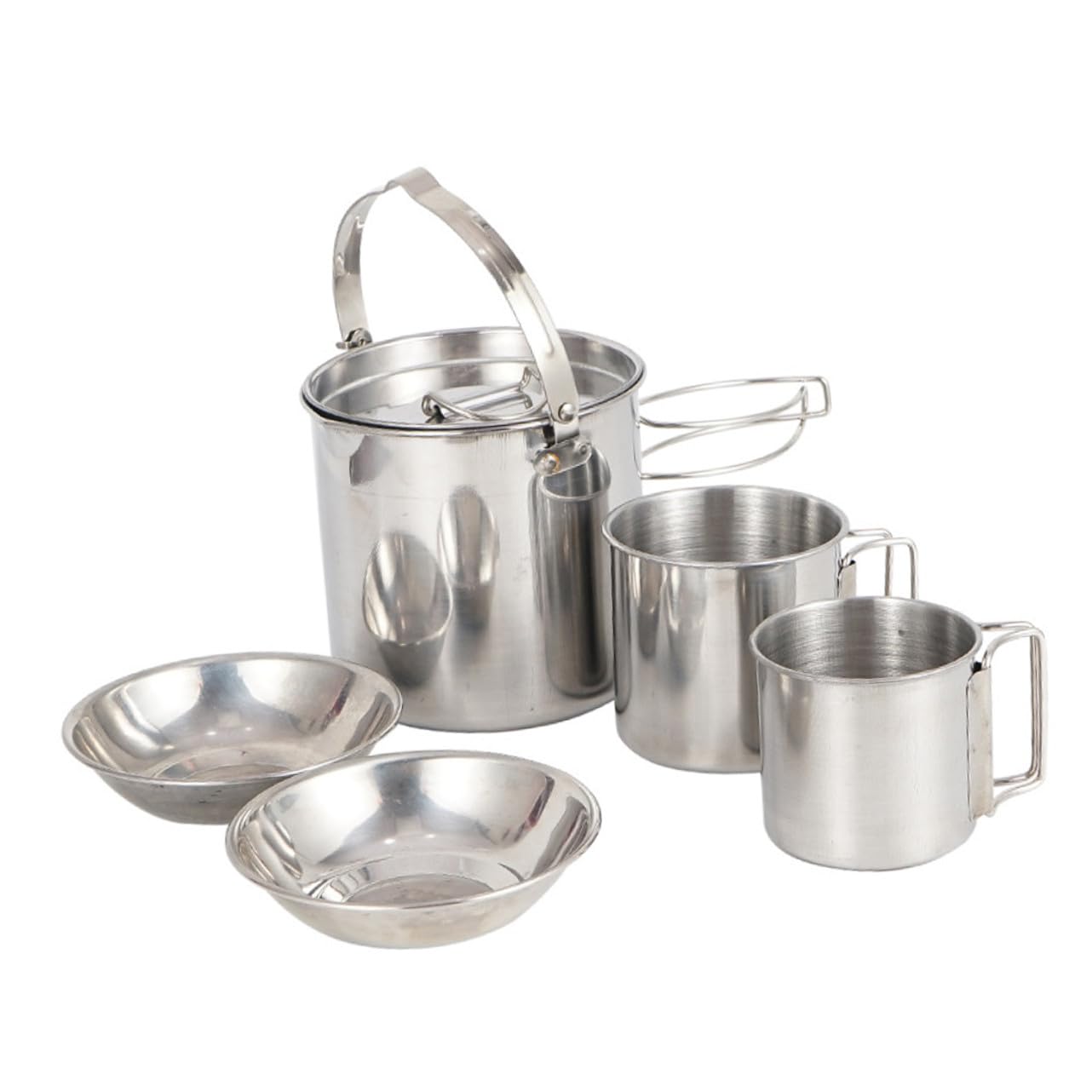 SUPVOX 2 Set Di Pentole Da Campeggio Leggere Per Esterni Bollitore Ciotola Tazza Posate Per Escursionismo Pesca E Picnic