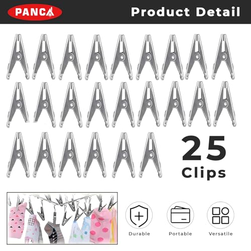 Image of PANCA 25 Clips Stainless Steel Cloth Drying Hanger | Square Clothes Drying Stand with Hooks for Baby Clothes, Undergarments & Small Laundry Items | Space-Saving Hanging Dryer Rack for Home