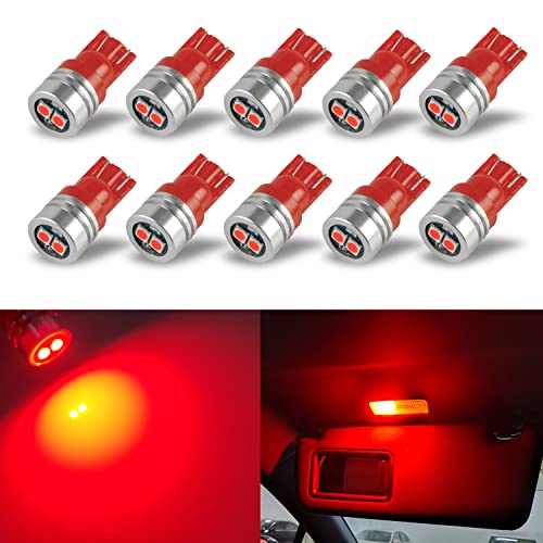 Ibrightstar Extremely Bright 3030 Chipsets 168 175 194 2825 W5W T10 Wedge Led Bulbs For License Plate Interior Map Dome Trunk Lights, Red #TOP13