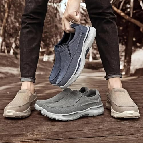 Ideacloth Orthopedic Shoes for Men,Men's Orthopedic Outdoor Slip-On Loafers Walking Shoes,Comfortable Light Outdoor Sneakers Platform Non Slip Fashion Sneakers2