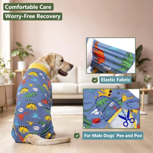 Image of kzrfojy Dog Recovery Suit for Dogs After Surgery Female Male Medium Large Dog Neuter Spay Onesie for Shedding Prevent Licking Surgical Wound Dog Cone Alternative
