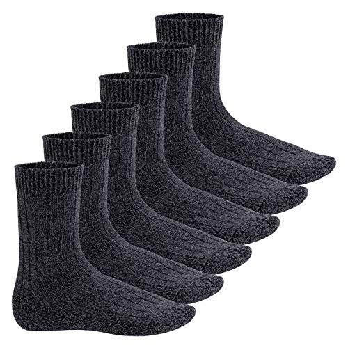 Footstar Heren winter wollen sokken (6 paar) Noorse sokken met badstof pluche zool - Afbeelding 3