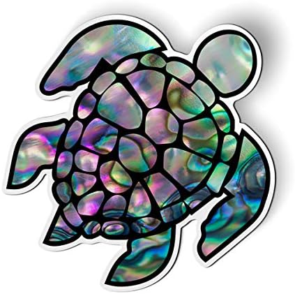 GT Graphics Express Sea Turtle Natural Shell Pearl Texture Green Purple - 5.5" Magnet for Car Locker Refrigerator