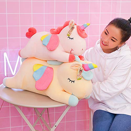 Bella Arcobaleno Ali Unicorno Peluche Giocattolo Carino Rosa Volante Pony Cuscino Peluche Animale Appease Bambola Per I Bambini Regalo Di Compleanno 80 cm Rosa