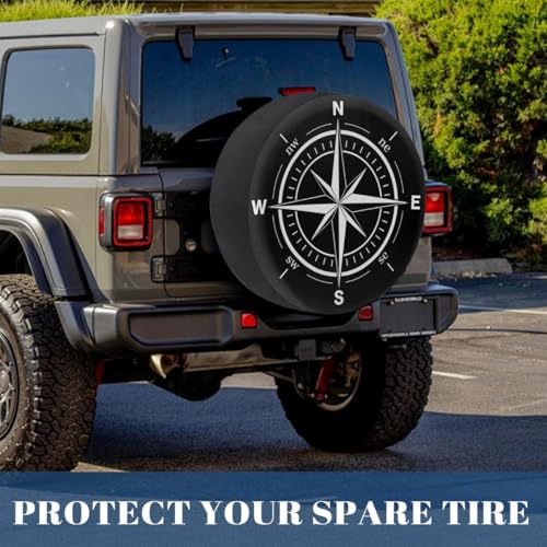 Image of Compass Spare Tire Cover Wheel Covers Protectors Waterproof Dust-Proof Universal Fit Trailer, RV, SUV and Many Vehicle 17 Inch,C-03