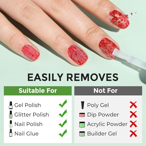 Image of Gel Nail Polish Remover: 5Pcs Gel Polish Remover Kit for Nails, Acetone-free Easy Quick Nail Polish Remove in 2-5 Minutes, No Need to Soak or Wrap, Professional Nail Remover Kit Tools