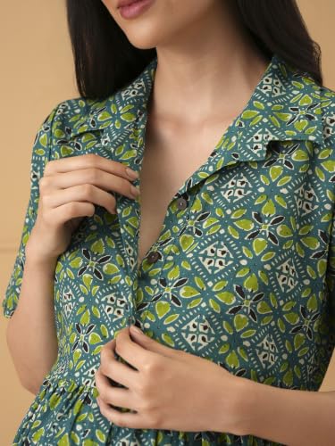 Image of The Mom Store Maternity and Nursing Dress | Pre and Post Pregnancy Dress for Womens | Zipper /Button Opening | Causal Wear | Trendy Stylish Causal Dresses for New Moms