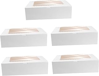 LABRIMP 5pcs Box Mini Cupcake Container Cupcake Boxes with Inserts Divided Cupcake Container Chocolate Chip Muffins Cupcake Holders Muffins Boxes Bottom Bracket Paper Cup White
