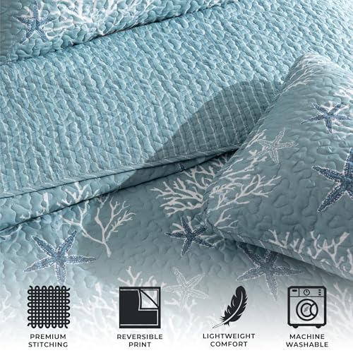 Full-Queen-Coastal-Quilt-Bedding-Set-Summer-Coastal-Quilt-with-Shams-Beach-3-Piece-Reversible-All-Season-Bedspread-Quilt-Set-Lightweight-Nautical-Quilted-Coverlet-Fenwick-Collection-Ether-Blue Full Queen Coastal Quilt Bedding Set Summer Coastal Quilt with Shams Beach 3 Piece Reversible All Season Bedspread Quilt Set Lightweight Nautical Quilted Coverlet Fenwick Collection Ether Blue
