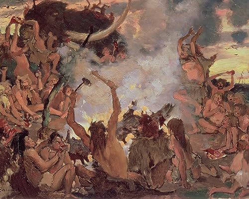 Toile un festin de l'âge de pierre Mikhaïlovitch Vasnetsov