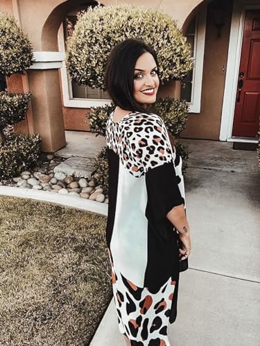 Spicy Sandia Kimono Cardigans for Women Leopard Floral Beach Cover Up Swimsuit Bathing Suit Loose Coverup for Summer Swimwear - Image 6